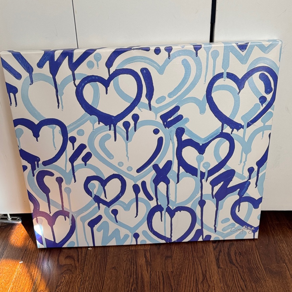 Corey Paige Heart Pattern Canvas Art-24x20